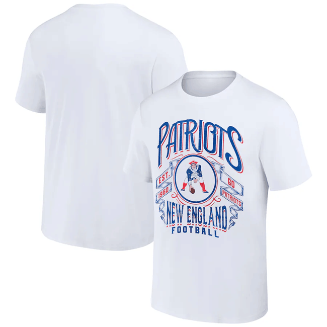 Men's New England Patriots White x Darius Rucker Collection Vintage Football T-Shirt
